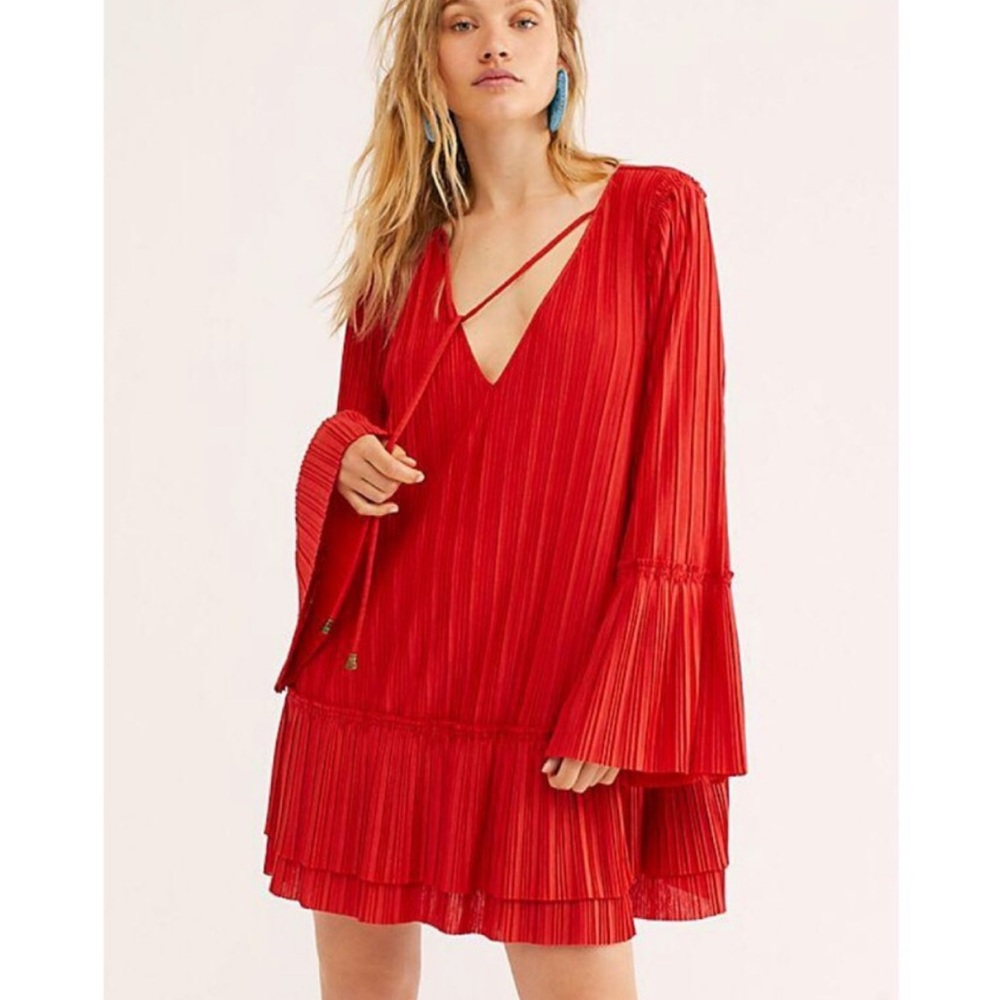 Free People Can't Help It Flared Sleeve Dress, M